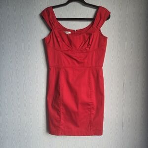 Maggy London Bustier Sheath Mini Cocktail Dress Red Bodycon Sleeveless 8